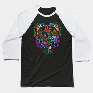 PRETTY COLORFUL FLORALS HEART Baseball T-Shirt